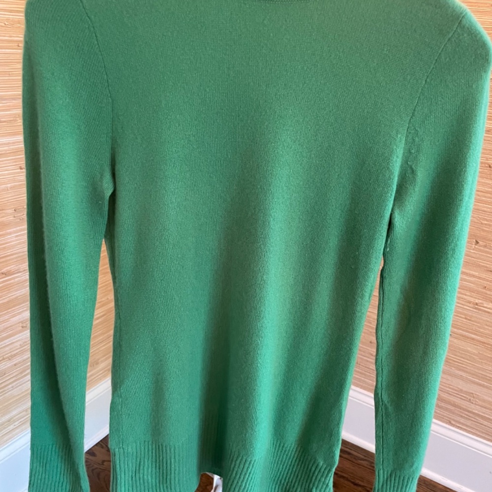 J. Crew Green Cashmere Turtleneck Sweater - Picture 4 of 6